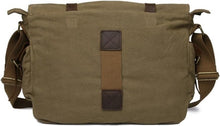 Load image into Gallery viewer, Vintage Military Leather Canvas Messenger Bag - Durable 13-Inch Laptop Carrier