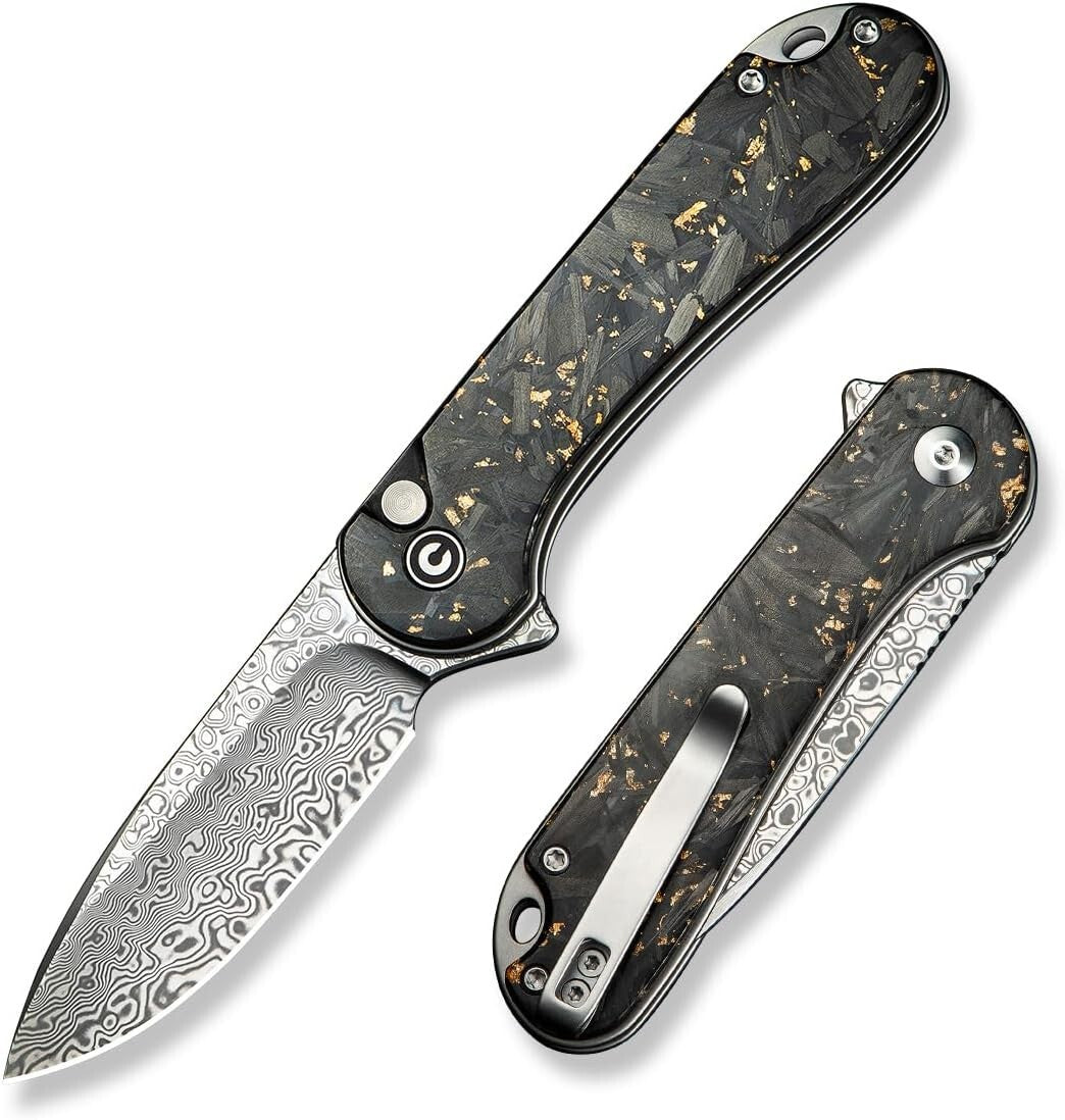 Elegant 2.96" Damascus Blade Knife with Deep Carry Clip for EDC Enthusiasts