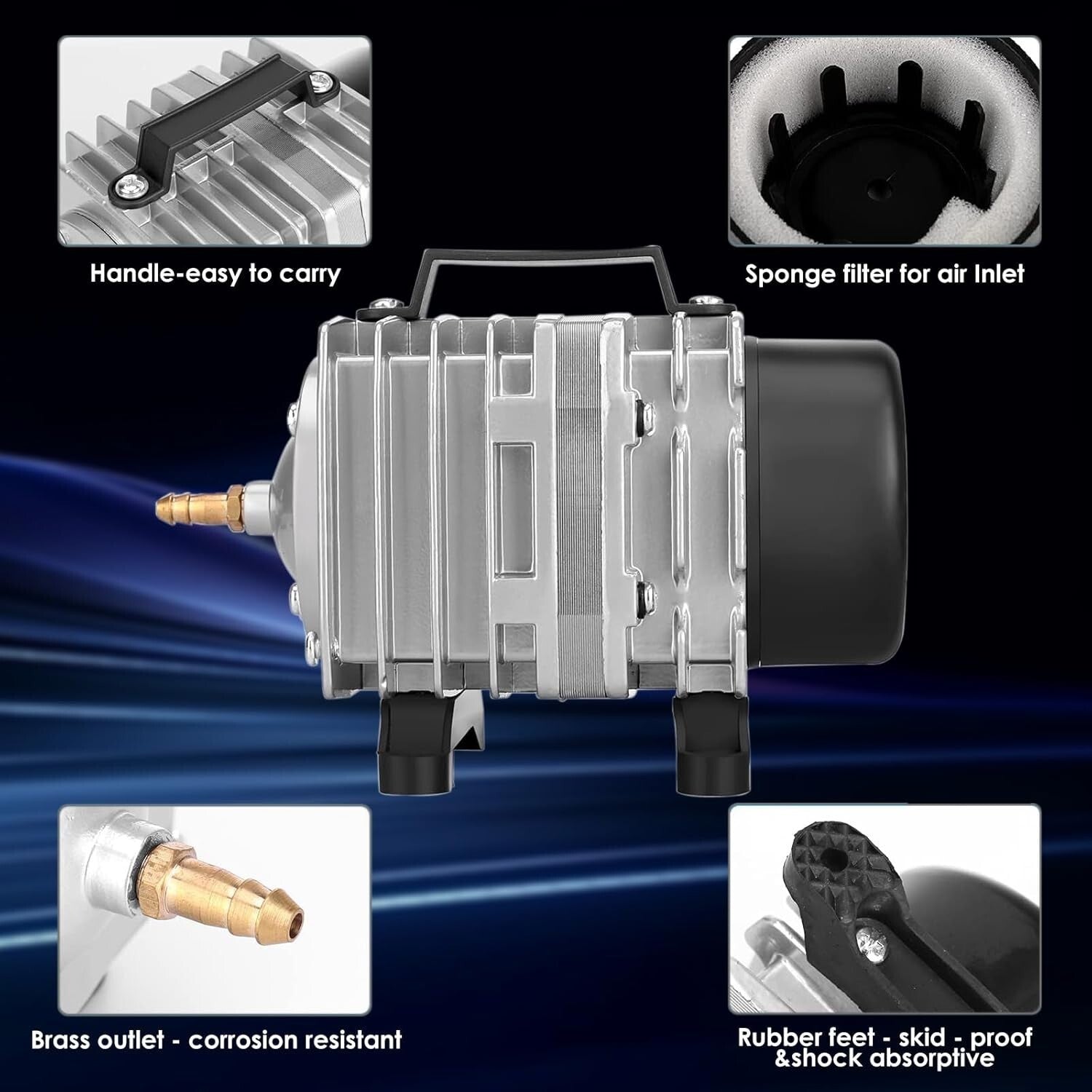Versatile Aquarium Air Pump: Perfect for Ponds, Hydroponics & Fish Farms