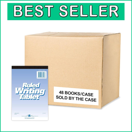 Durable 6" x 9" Top Bound Writing Tablets Bulk - 100 Sheets Each, Coated Finish