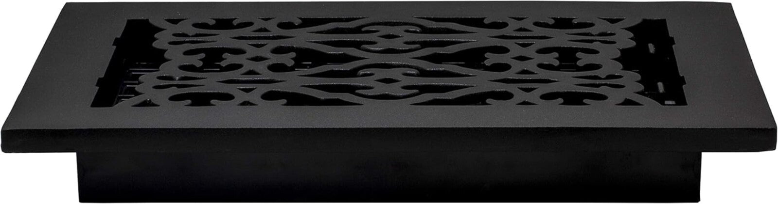 Elegant Victorian Floor Register, 6x10 in Cast Iron Black for Timeless Decor