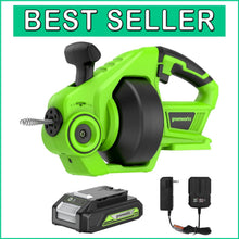 Load image into Gallery viewer, Cordless Drain Auger 24V - Ergonomic Design, 550 RPM for Effortless Clog Removal