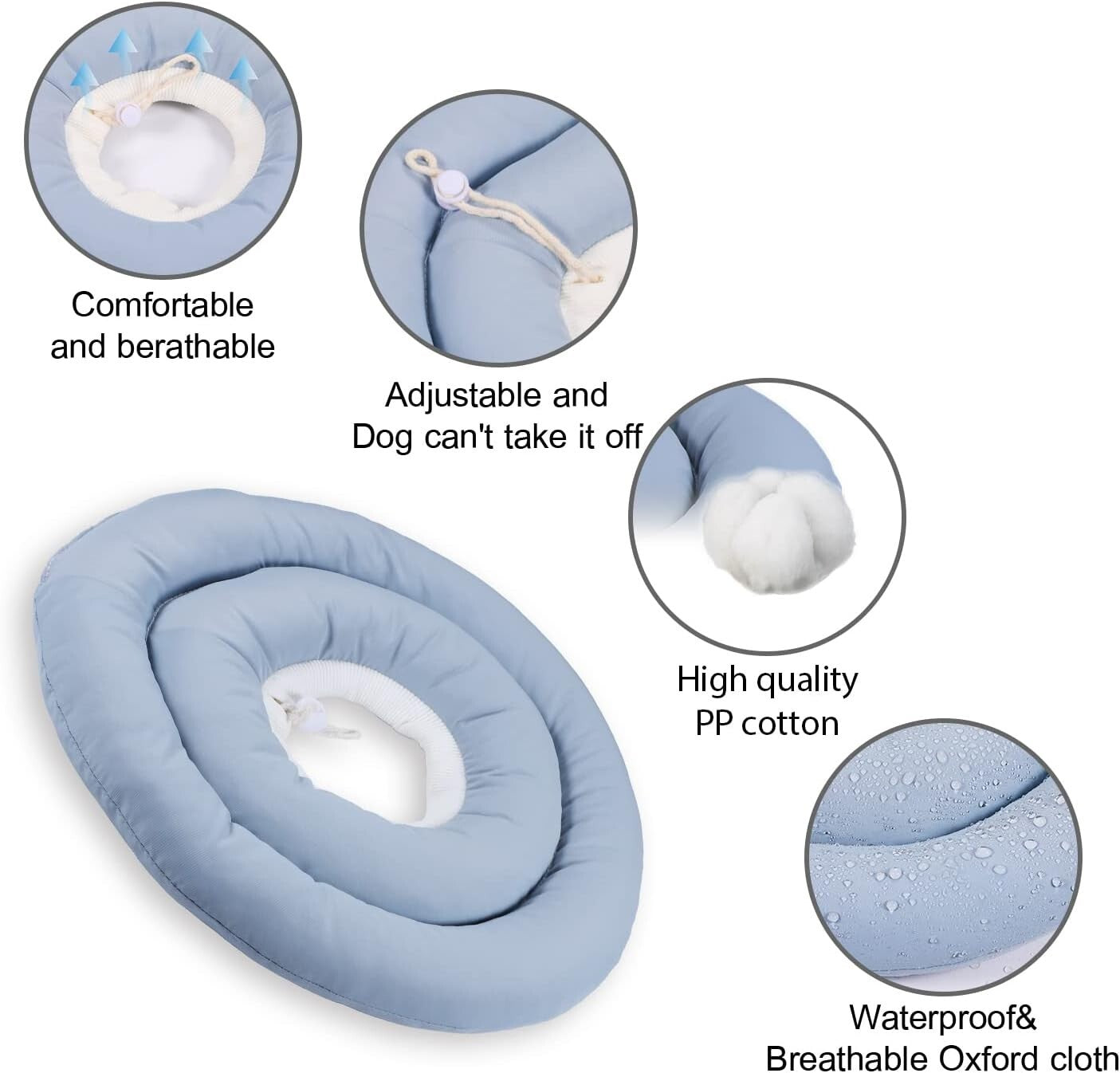 Lightweight Soft Dog Funnel Collar - Adjustable Recovery Solution for Large Dogs