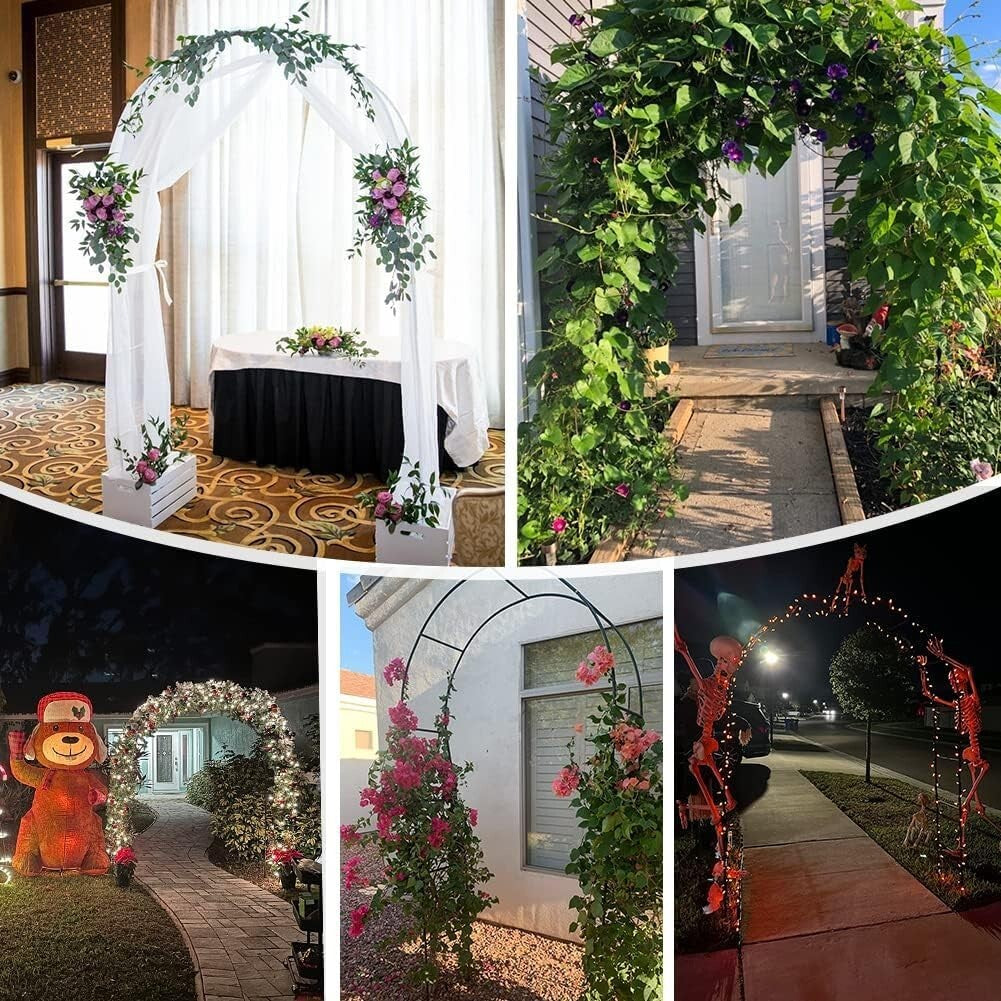 Sturdy 7.9Ft Metal Garden Trellis Arch - Ideal for Climbing Plants & Decorations