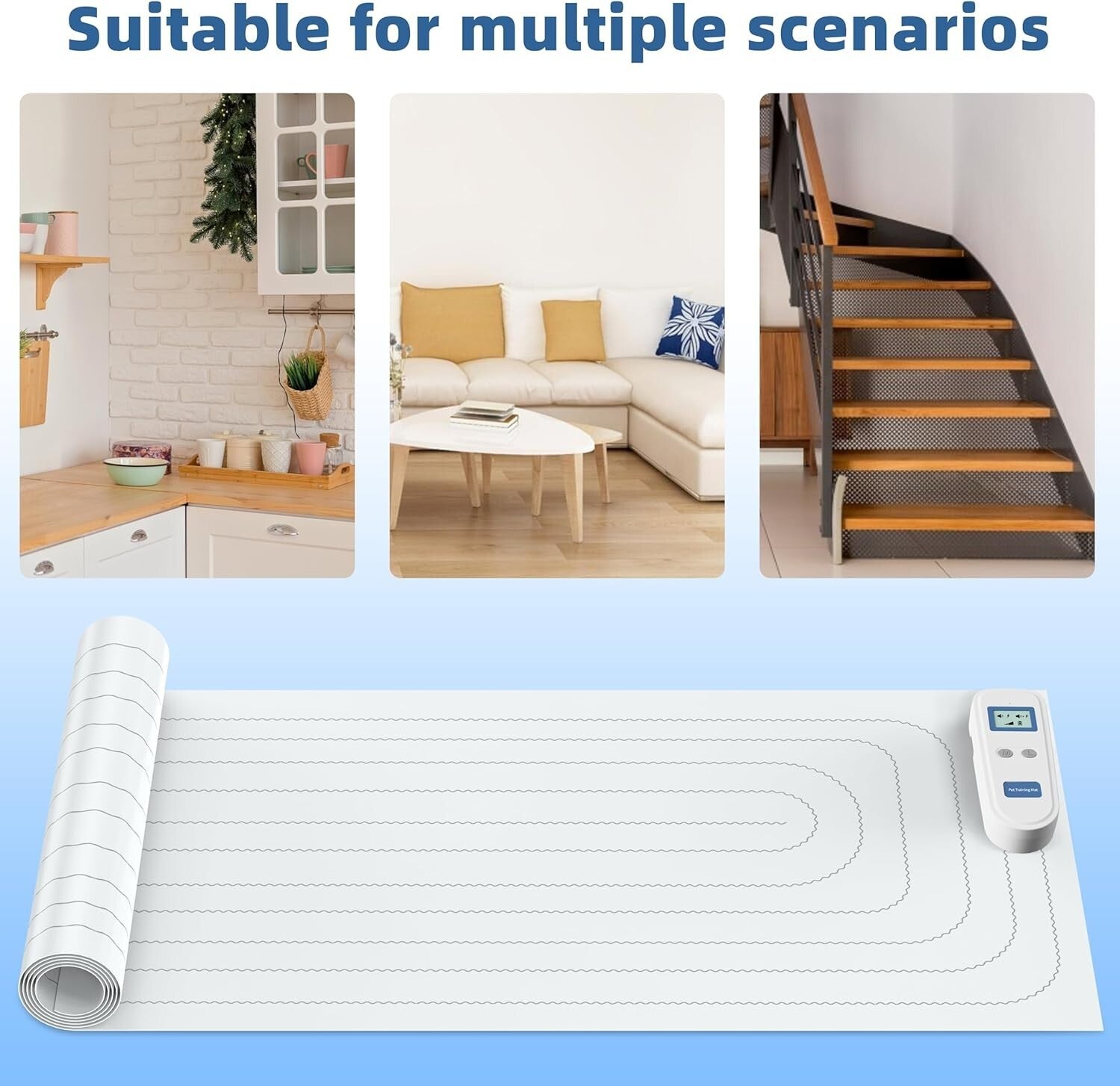 Blue Cat Scat Mat 12x60 with Adjustable Shock Levels - Effective Indoor Training