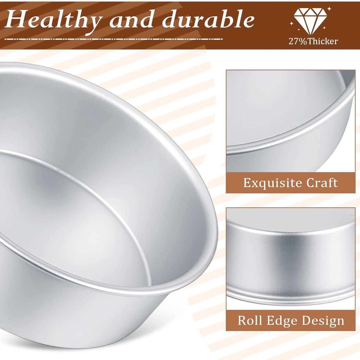 Oven Safe Mini Round Cake Pans - 35 Pcs Nonstick & Leakproof for Perfect Cakes