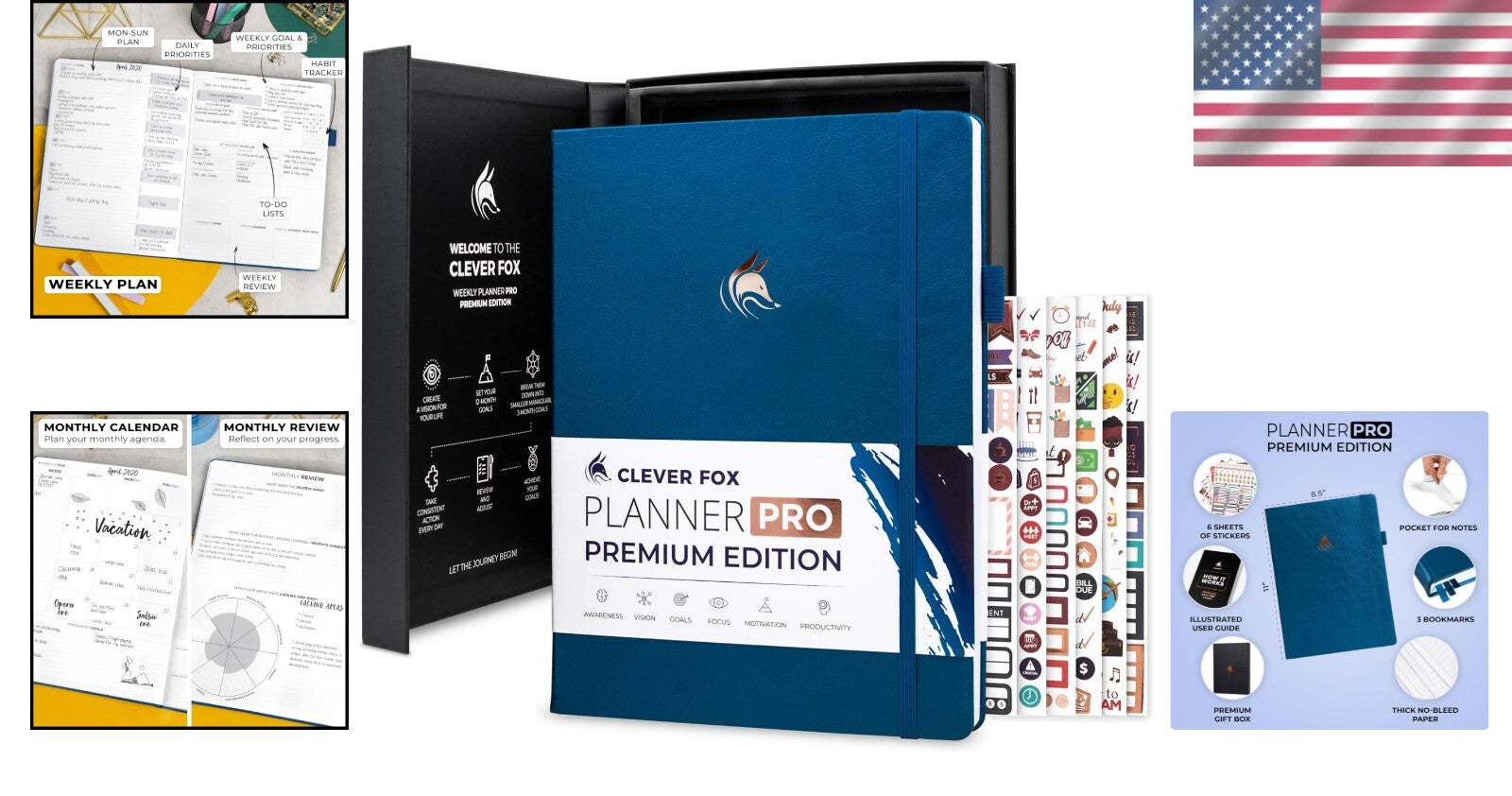 Luxurious A4 Mystic Blue Planner Pro: Undated Weekly, Monthly & Budget Organizer