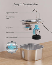 Load image into Gallery viewer, 3.2L Stainless Steel Cat Water Fountain with Double Filtration - Quiet &amp; Durable