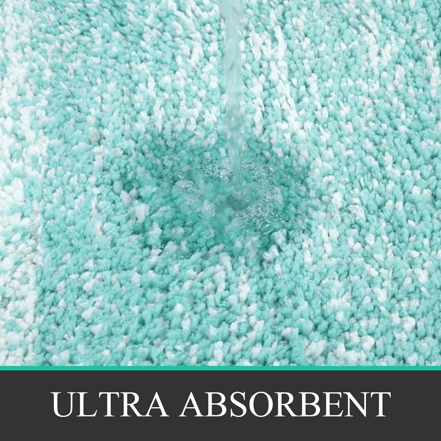 Elegant 4-Piece Teal Bath Set - Soft Rugs with Non-Slip Backing for Bathrooms