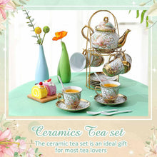 Load image into Gallery viewer, Exquisite Ceramic Tea Set - 20 Pcs with Gold Accents for Elegant Gatherings