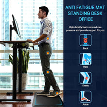 Load image into Gallery viewer, 12-Hour Comfortable Standing Desk Mat – 0.9” Thick Ergonomic Solution in Black