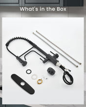 Load image into Gallery viewer, Stylish Matte Black 3 in 1 Pull Down Kitchen Faucet with Drinking Water Access