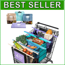 Load image into Gallery viewer, Foldable Colorful Shopping Bags Set - Insulated Cooler &amp; Egg Holders Included