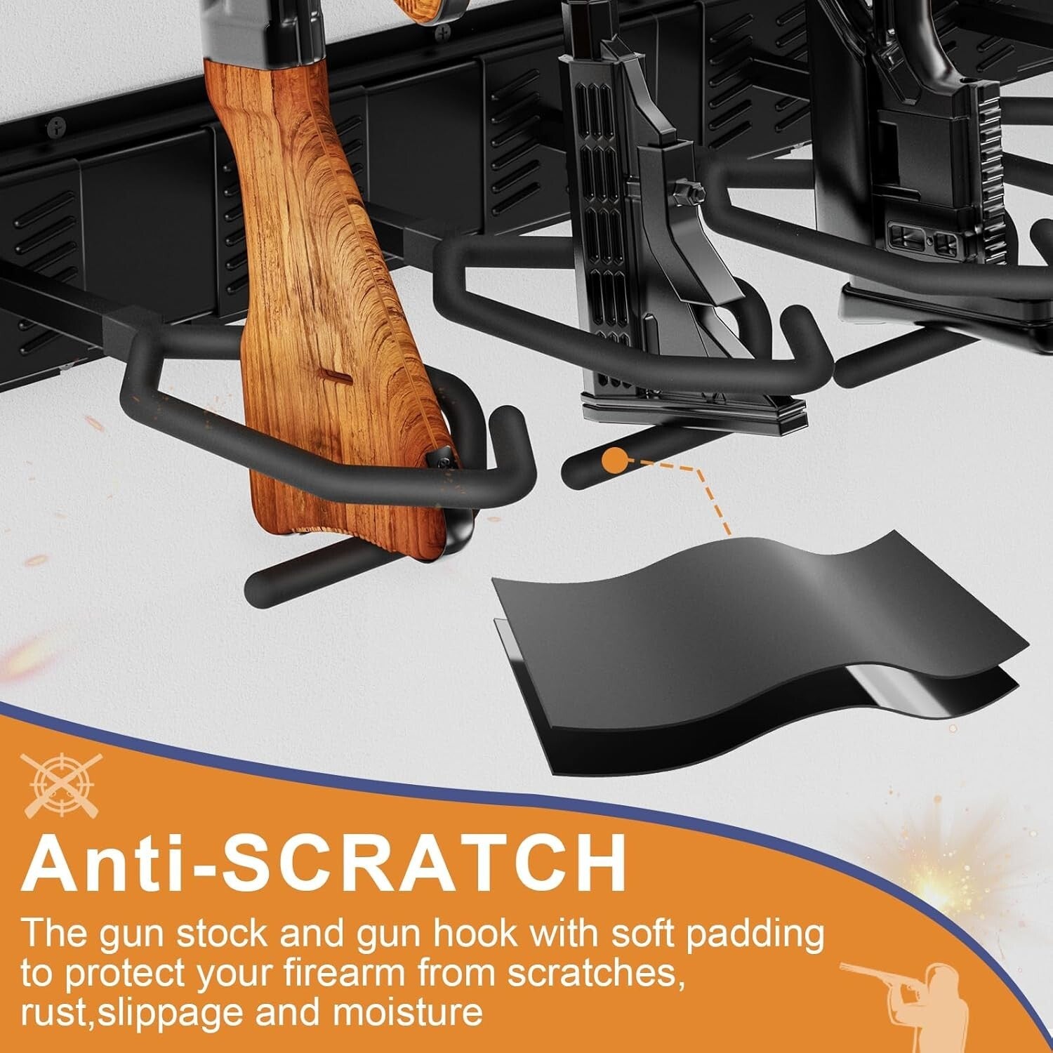 Heavy-Duty 12-Slot Adjustable Gun Rack – Artful Display for Firearm Enthusiasts