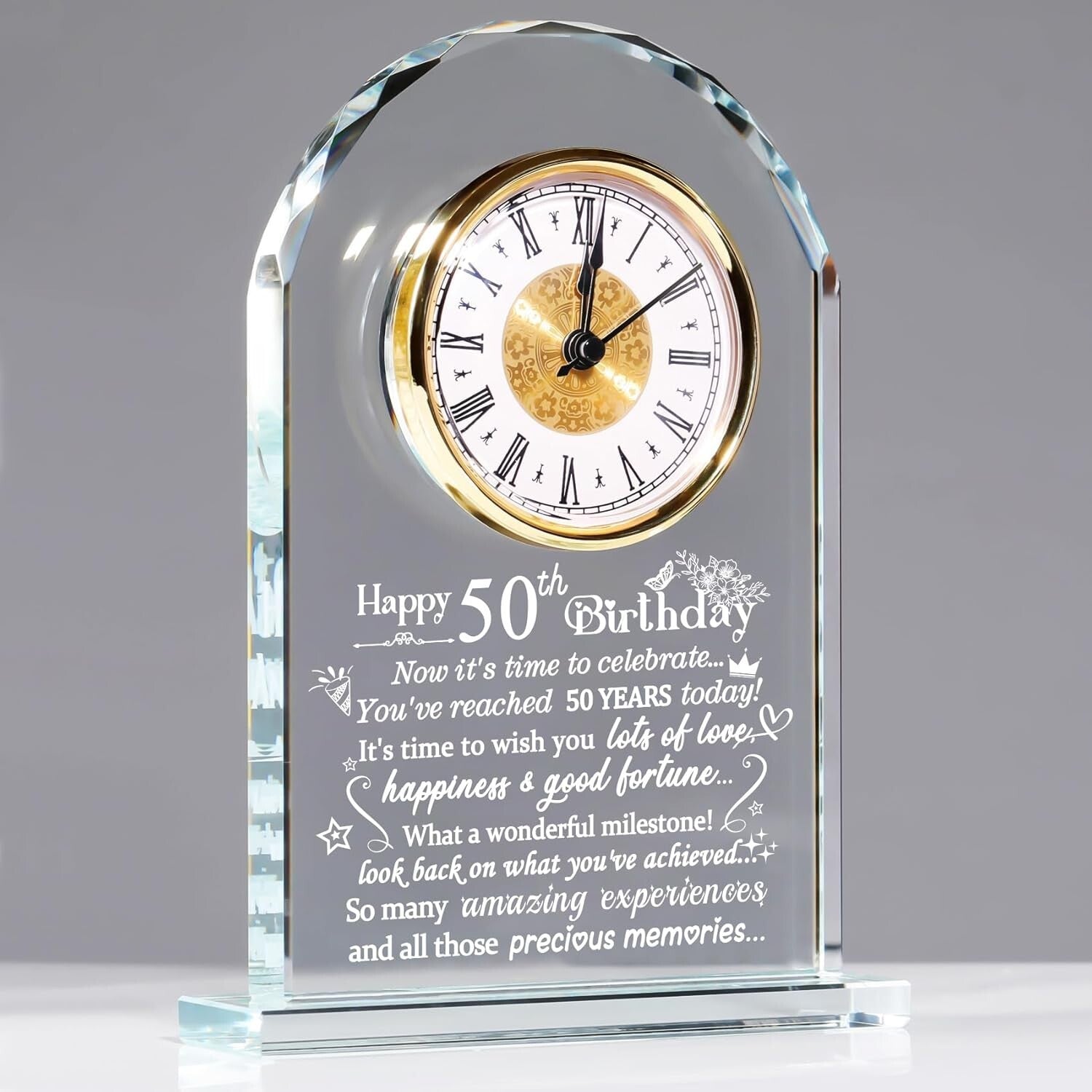 Beautiful 50-Year Keepsake Clock - Timeless Gift for Birthdays & Anniversaries