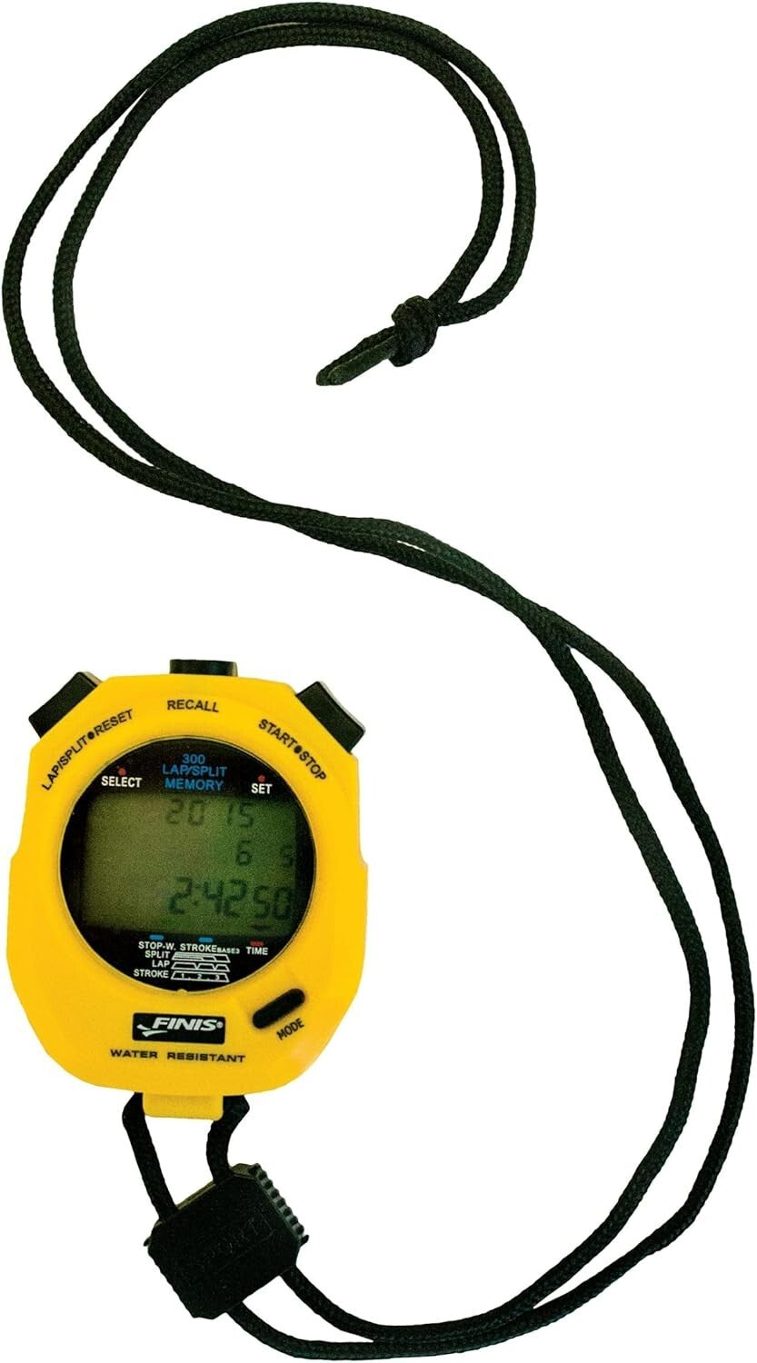 Precision Swimming Stopwatch - Waterproof, 3x300 Memory & Stroke Rate Mode