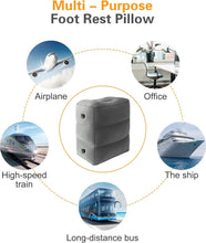 Load image into Gallery viewer, Inflatable Foot Rest Pillow for Travel - Adjustable 3-Height Support - 2 Pack