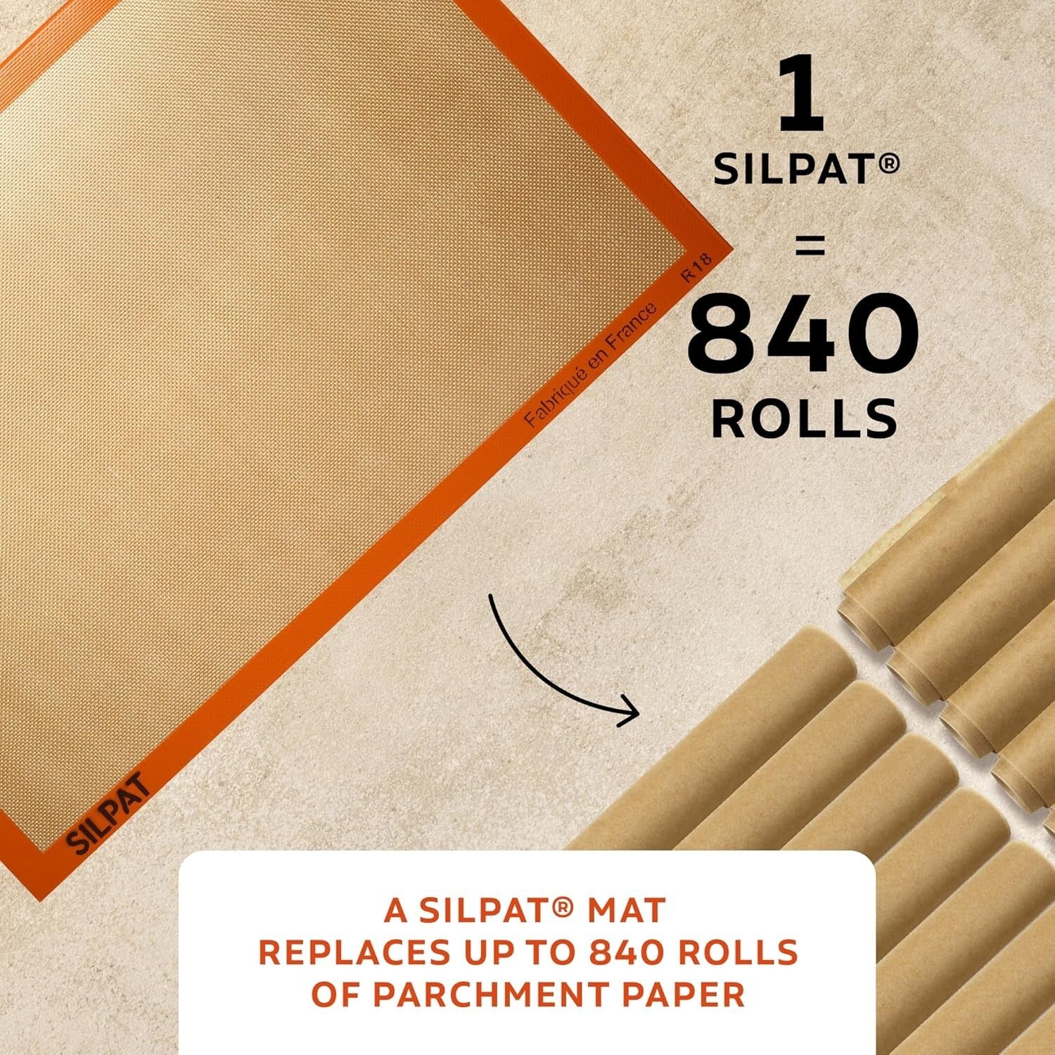 Full Size Non-Stick Silicone Baking Mat (16.5" x 24.5") - Ideal for All Recipes