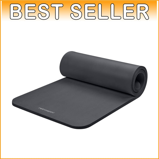Durable 1 Inch Thick Yoga Mat with Carry Strap - Perfect for Home & Studio Use