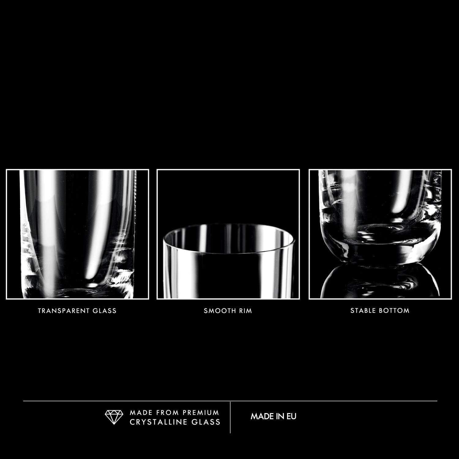 Dishwasher Safe Lead-Free Crystal Glasses - Set of 6 for Sophisticated Dining