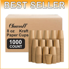 Load image into Gallery viewer, Stylish and Sturdy 8oz Kraft Paper Cups - Perfect for Any Celebration, 1000 Pack