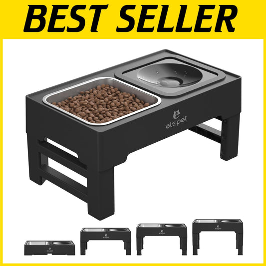 Stainless Steel Adjustable Dog Feeder with Anti-Slip Base for Healthy Pets