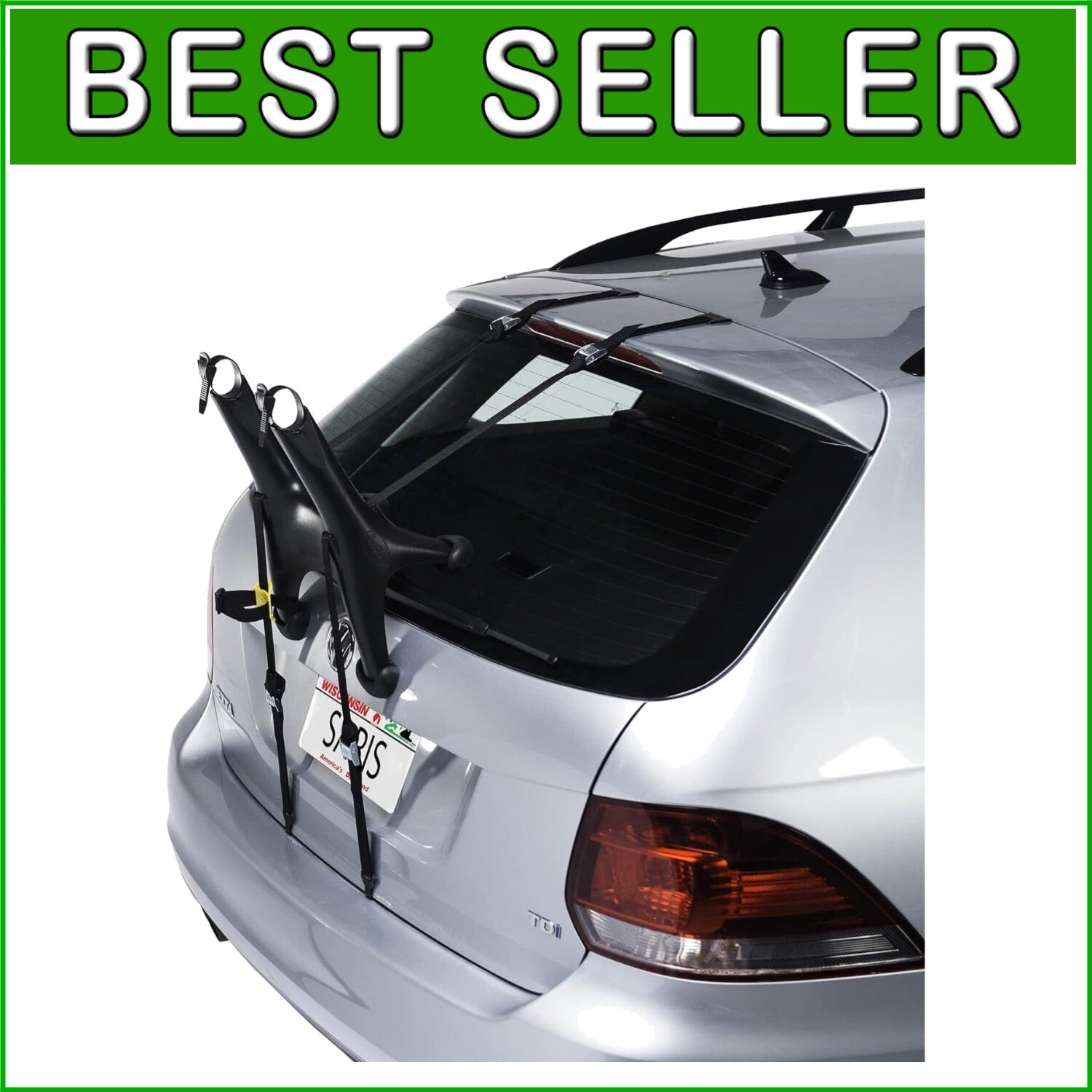 Eco-Friendly 1-Bike Trunk Rack - Easy Install, Zero Adjustments Needed