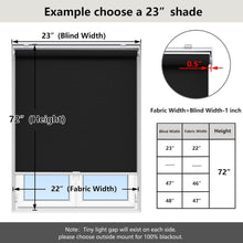Load image into Gallery viewer, UV-Blocking Cordless Roller Shades - 25" W x 72" H, Perfect for Indoor &amp; Outdoor