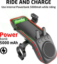 Load image into Gallery viewer, High-Quality Bluetooth Speaker Bike Mount with LED Light &amp; 5000mAh Battery