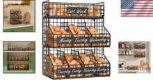 Load image into Gallery viewer, 3-Tier Stackable Egg Holder with Dividers &amp; Nameplate for Organized Kitchens