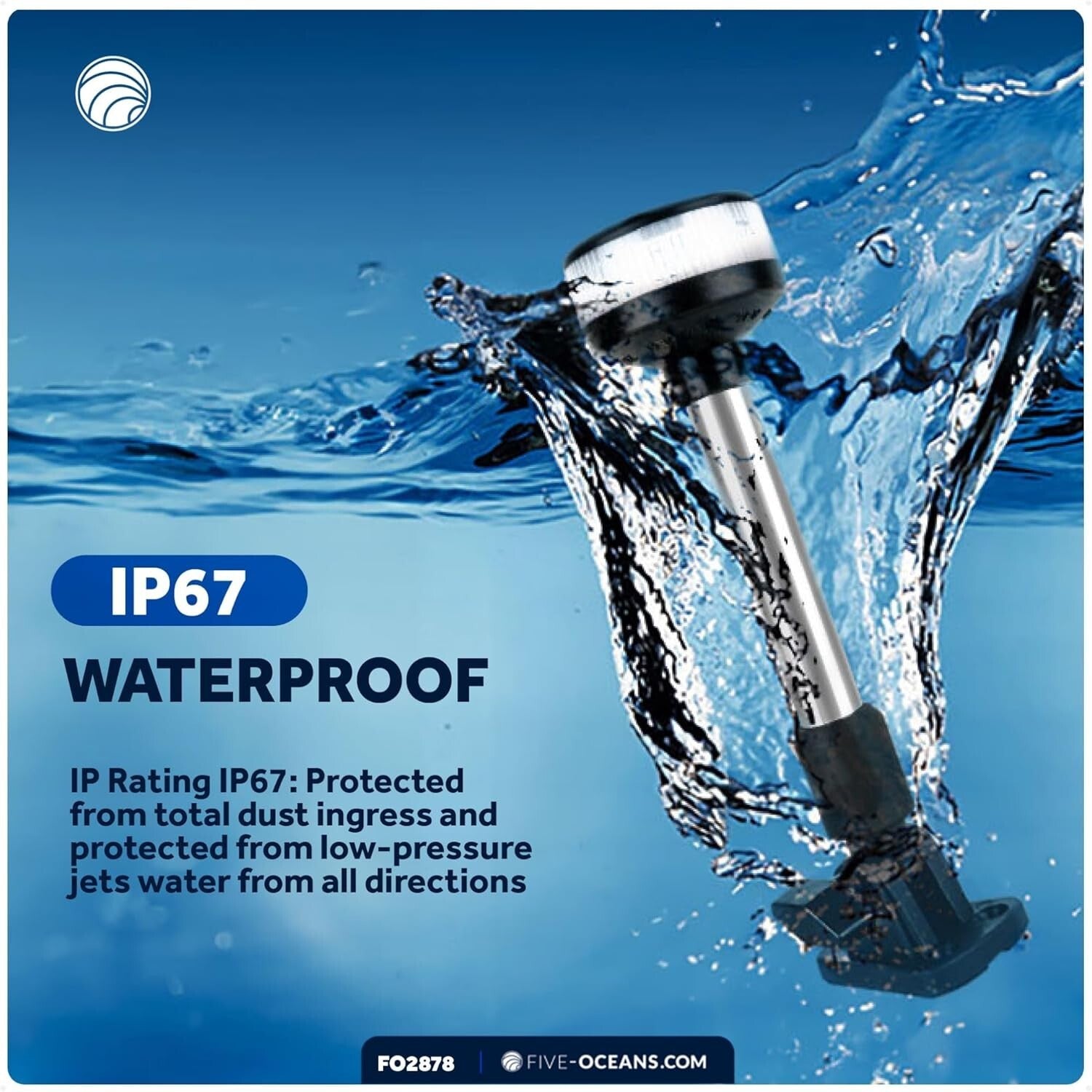 Bright 9-Inch LED Anchor Light with Clear Lens - Certified for Safe Navigation