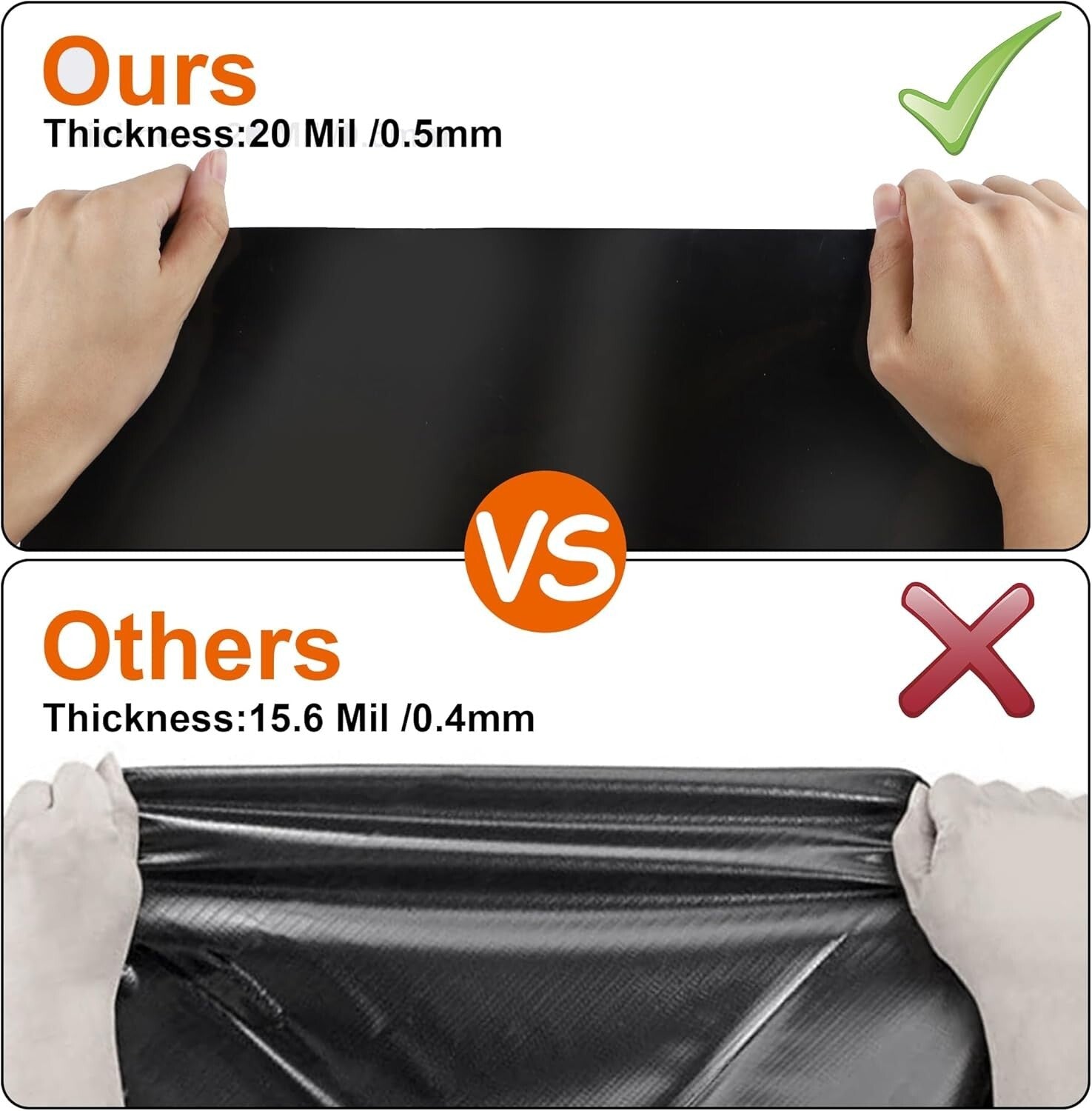 Long-Lasting 20x20 FT Fish Pond Liner - 20 Mil UV-Resistant & Flexible