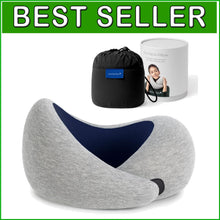Load image into Gallery viewer, Compact Deep Blue Travel Neck Pillow with Asymmetrical Design - Washable Cover
