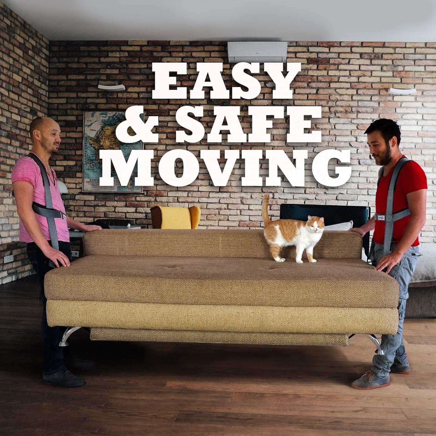 Adjustable Nylon Shoulder Carrying Straps for Efficient Moving - 4-Piece Set