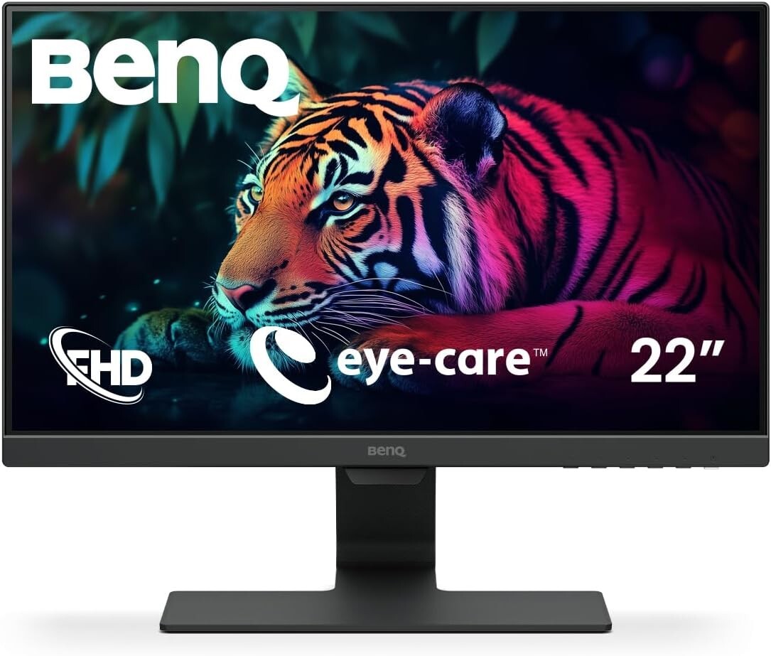Vibrant 22-Inch Full HD Monitor with Eye-Care Features & Hidden Cable Management