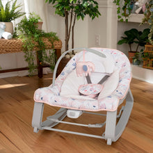 Load image into Gallery viewer, Pink Burst Portable Baby Seat: 3-in-1 Vibrating Bouncer, Rocker &amp; Toddler Rocker