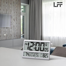 Load image into Gallery viewer, Versatile Jumbo LCD Atomic Clock with Dual Installation &amp; Weatherproof Sensor