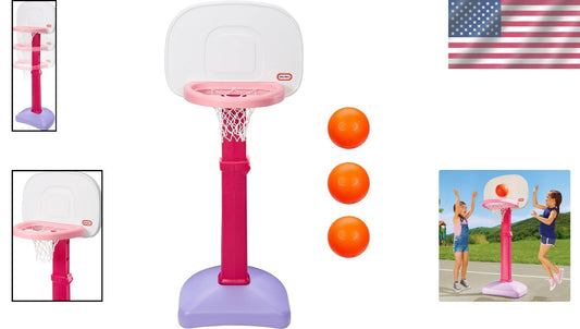 Adjustable Kids Basketball Set with 3 Balls - Perfect for Ages 18 Months+