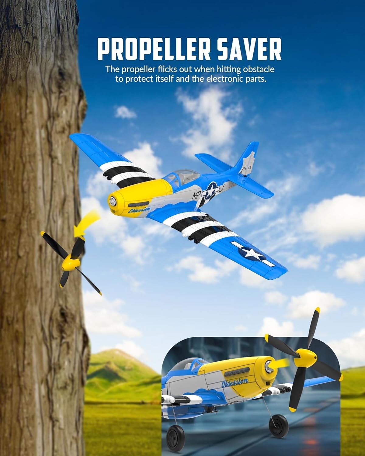 4 Channel Remote Control P51D Mustang Plane - Perfect for Beginners and Experts