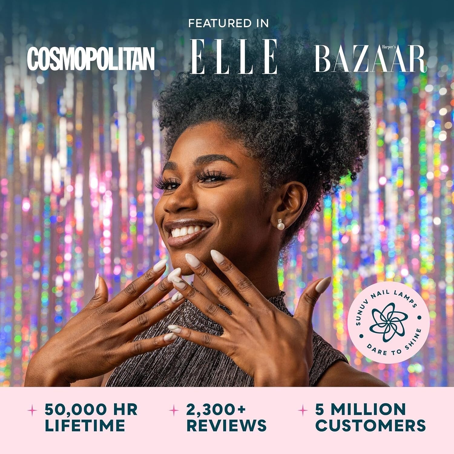 Lightweight 48W LED UV Nail Light with 4 Timers - Effortless Home Nail Care