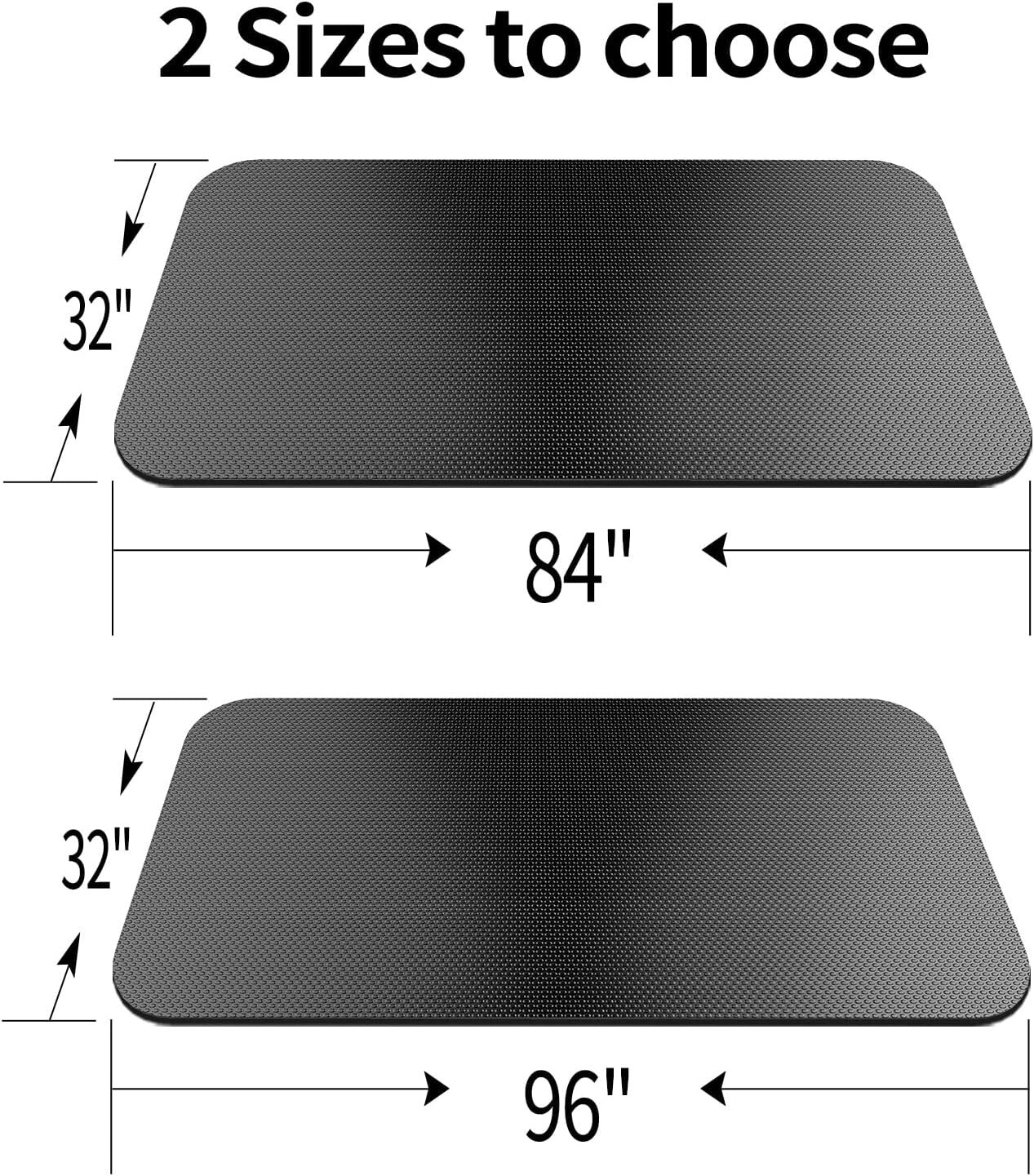 Durable PVC Exercise Mat - Noise-Reducing Workout Surface 96"L x 32"W