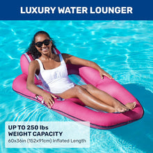 Load image into Gallery viewer, Luxury Inflatable Pool Float – Ergonomic Lounge with Soft Fabric &amp; Cup Holder
