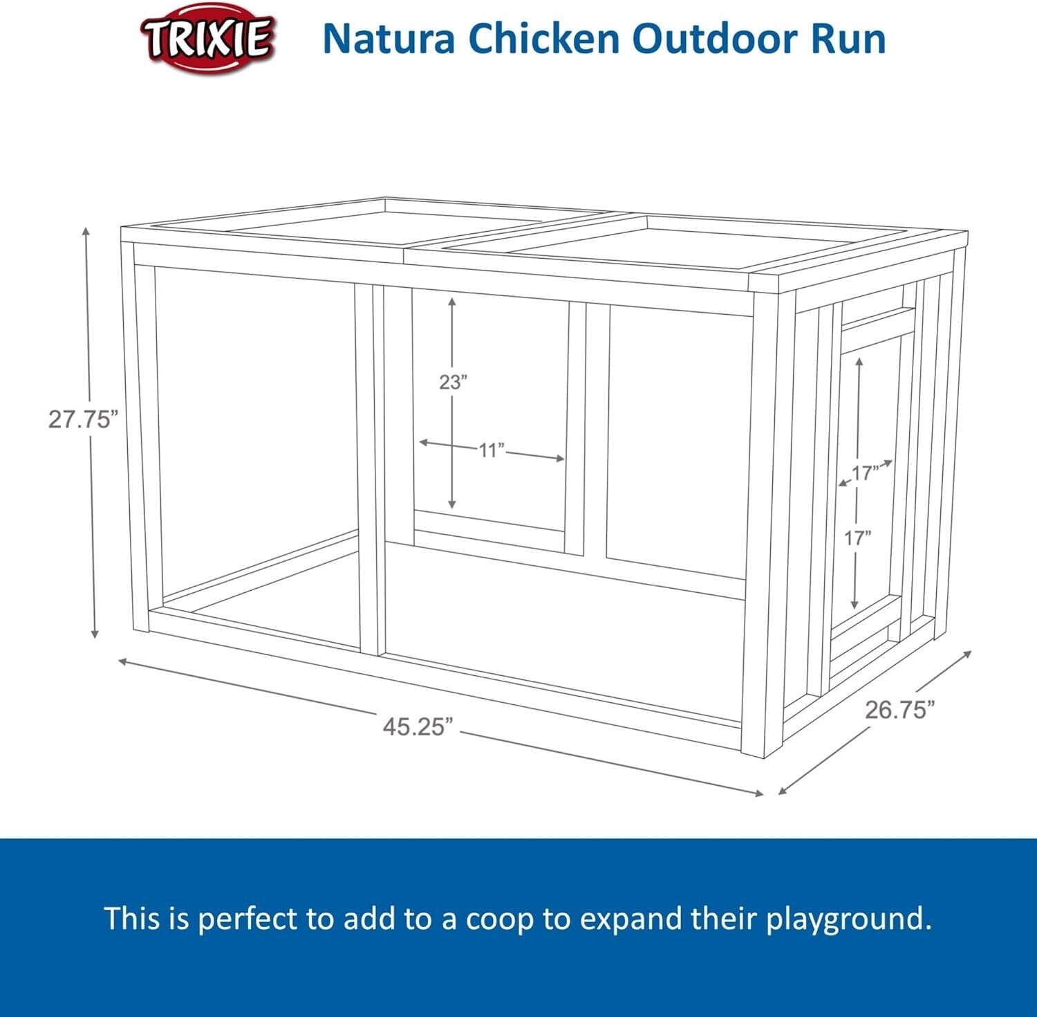 Compact Chicken Run for Small Animals with Mesh Cover - Safe, Stylish, 45"x27"