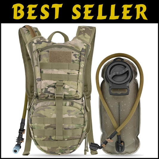 Utility Tactical Daypack with 3L Water Bladder & Streamlined Design for Outdoors