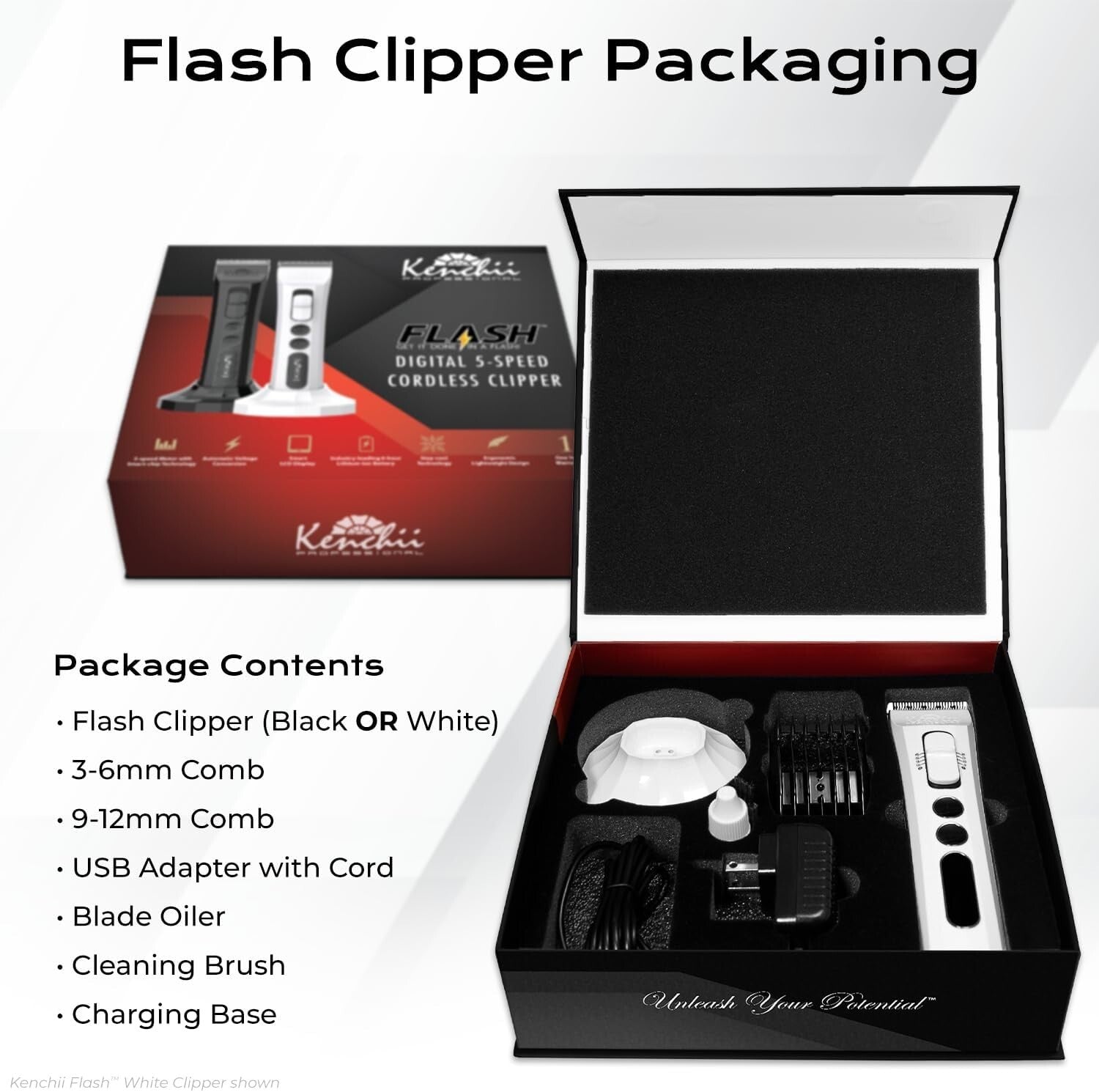 4-in-1 Cordless Dog Grooming Clippers - Quiet, Precision Trim Tool in White