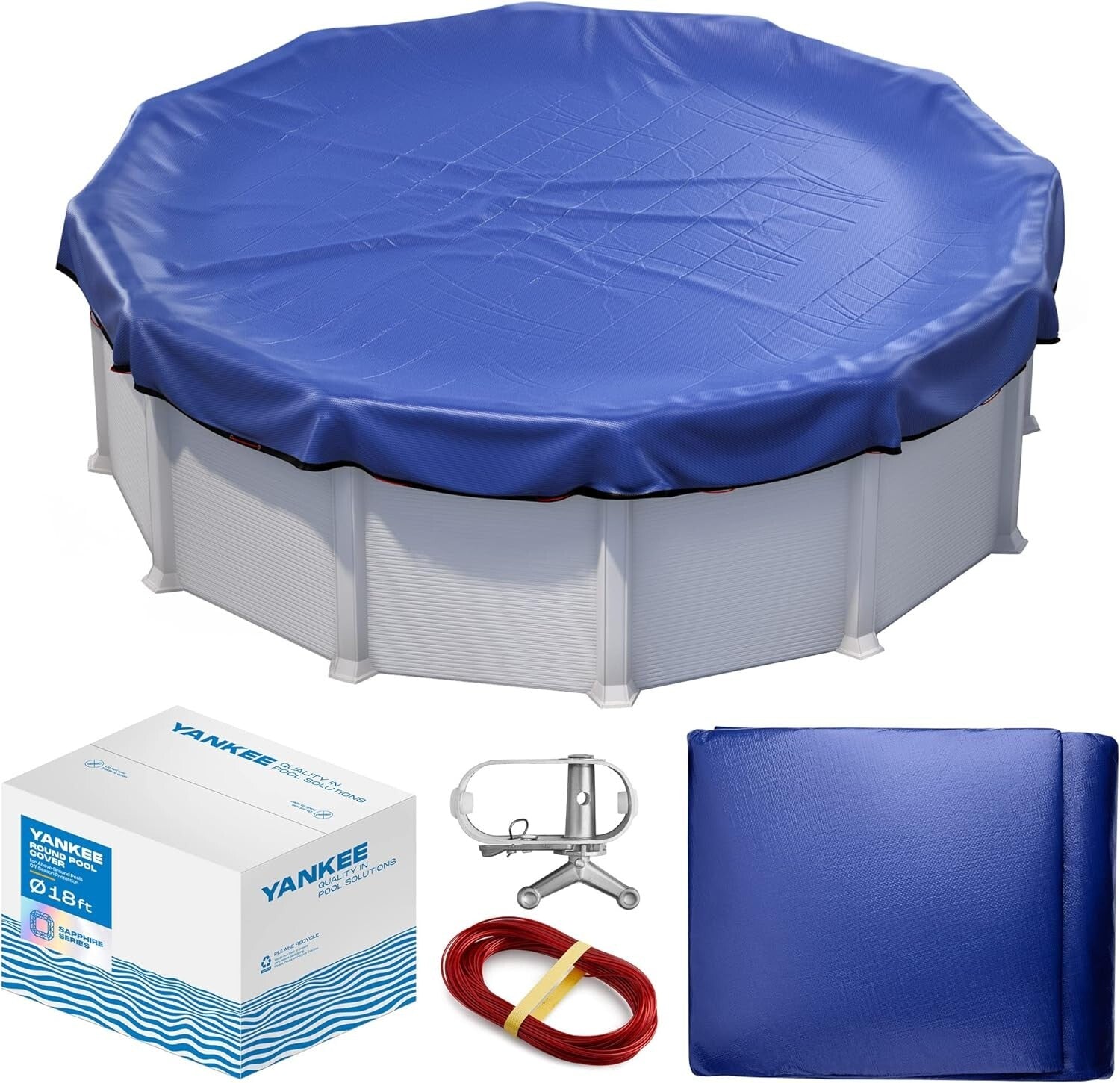 18 Ft Round Winter Pool Cover - Extra Thick & Weather Resistant for Above Ground