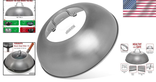 Dishwasher-Safe 13.6" Wok Lid with Steam Holes - Experience Flavourful Cooking