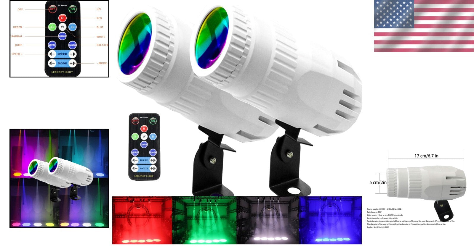 Compact 10000 Lumen RGBW LED Beam Spotlight - Perfect for Parties and Bars