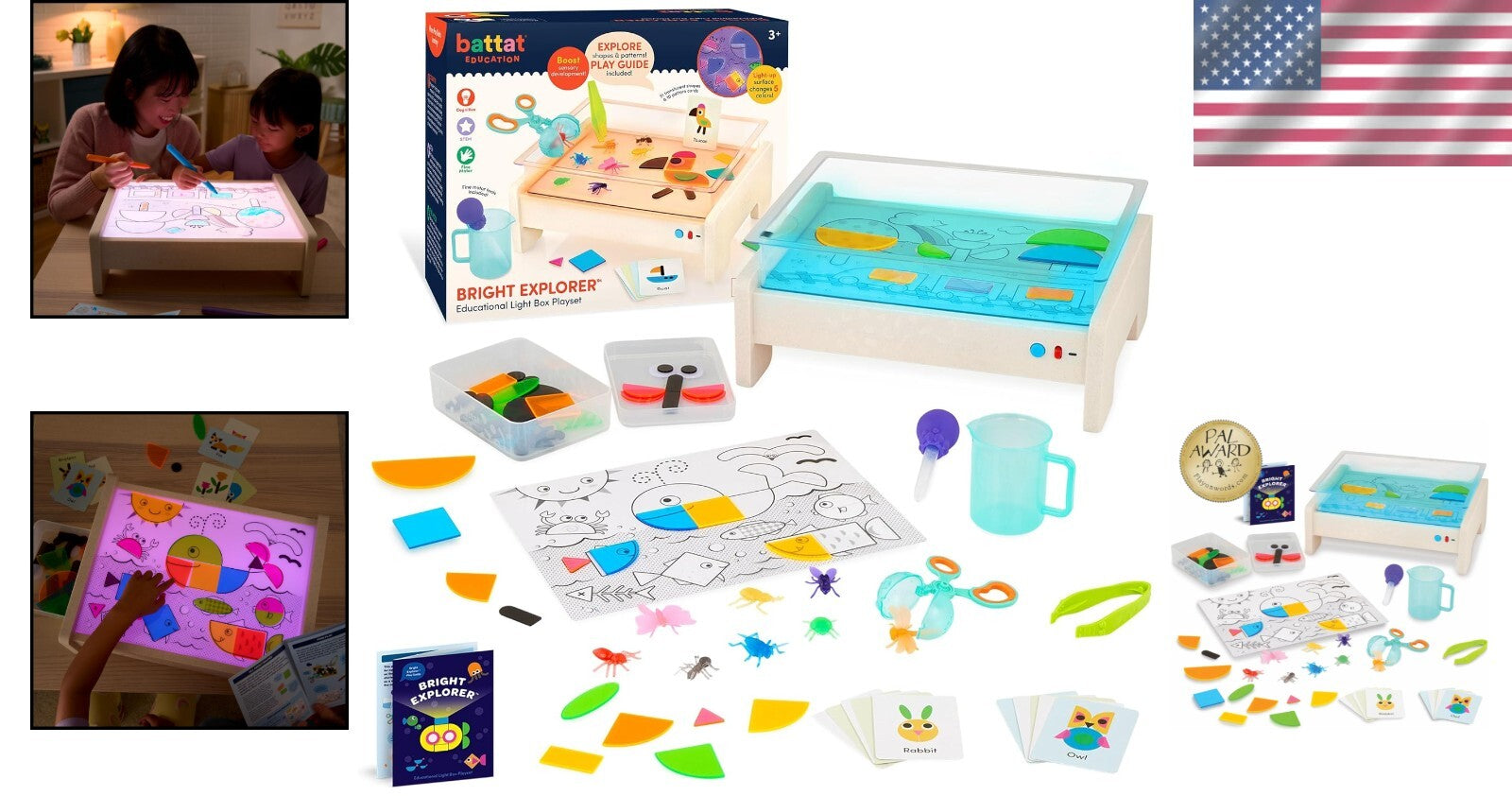 Bright Explorer Light-Up Board – Interactive 79-Piece Geometry & Sensory Set