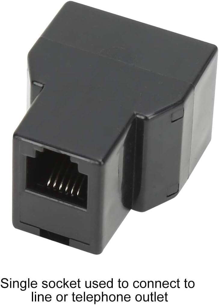 50 Pack RJ12 6P6C Female-to-Female Telephone Line Splitters - Clear Connection